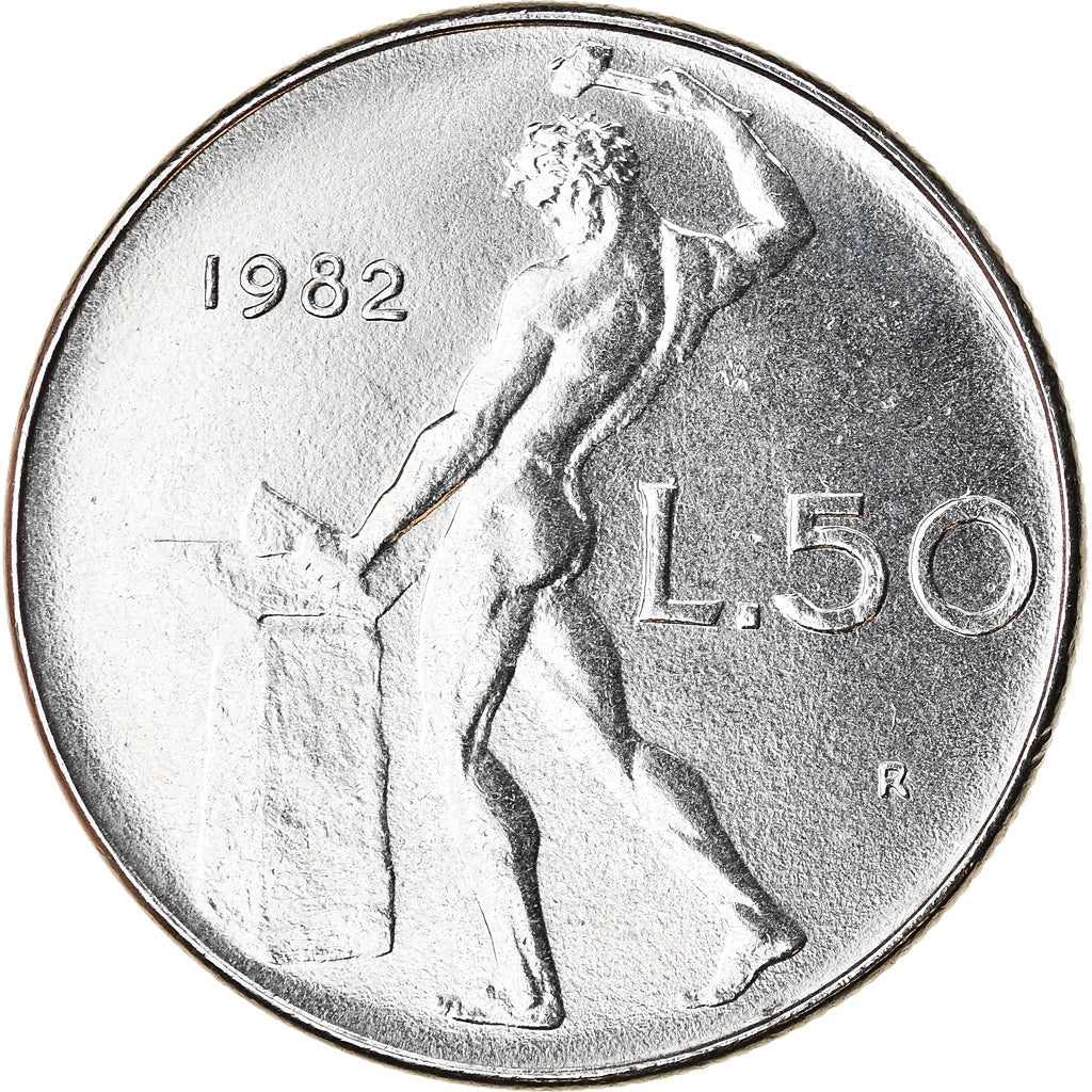 Monnaie, Italie, 50 Lire, 1982, Rome, SUP+, Stainless Steel, KM:95.1