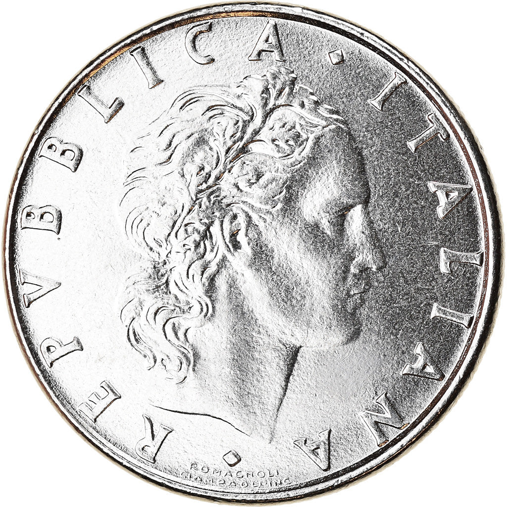 Coin, Italy, 50 Lire, 1983, Rome, AU(55-58), Stainless Steel, KM:95.1