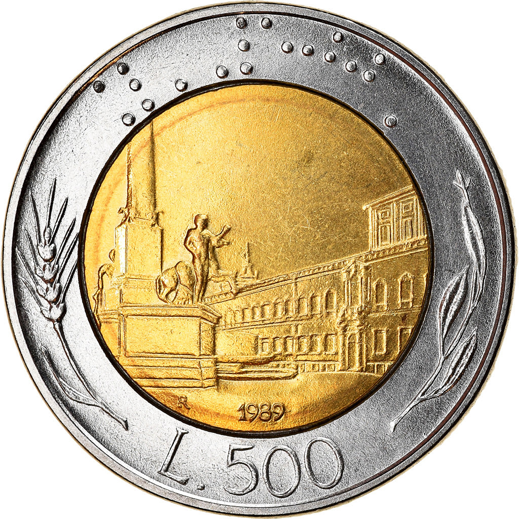 Munten, Italië, 500 Lire, 1989, Rome, PR, Bi-Metallic, KM:111