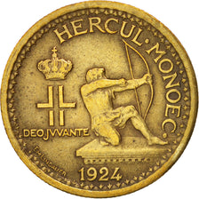 Monaco, Louis II, 50 Centimes, 1924, Poissy, EF(40-45), Aluminum-Bronze, KM:110