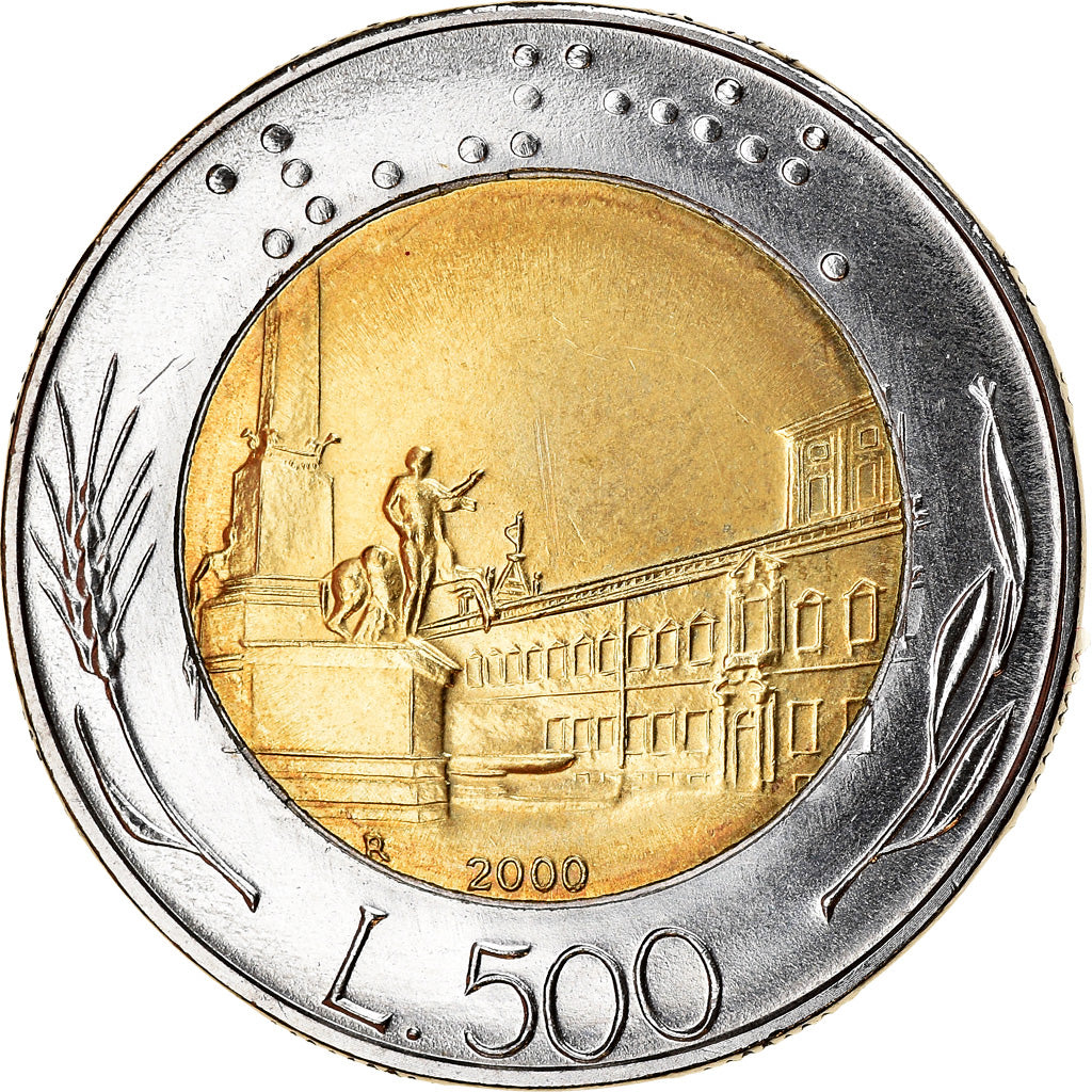 Coin, Italy, 500 Lire, 2000, Rome, MS(63), Bi-Metallic, KM:111