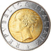 Coin, Italy, 500 Lire, 2001, Rome, MS(63), Bi-Metallic, KM:111