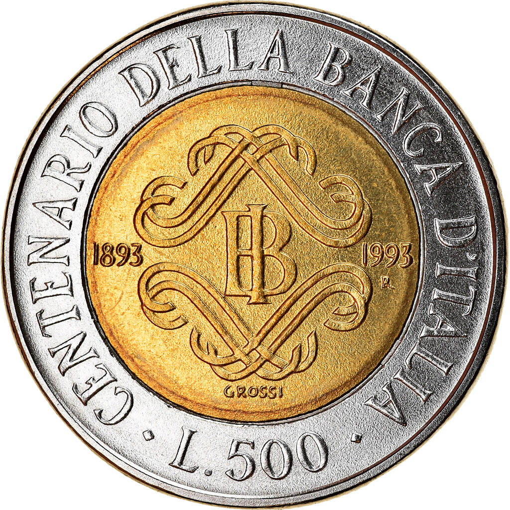 Munten, Italië, 500 Lire, 1993, Rome, PR, Bi-Metallic, KM:160