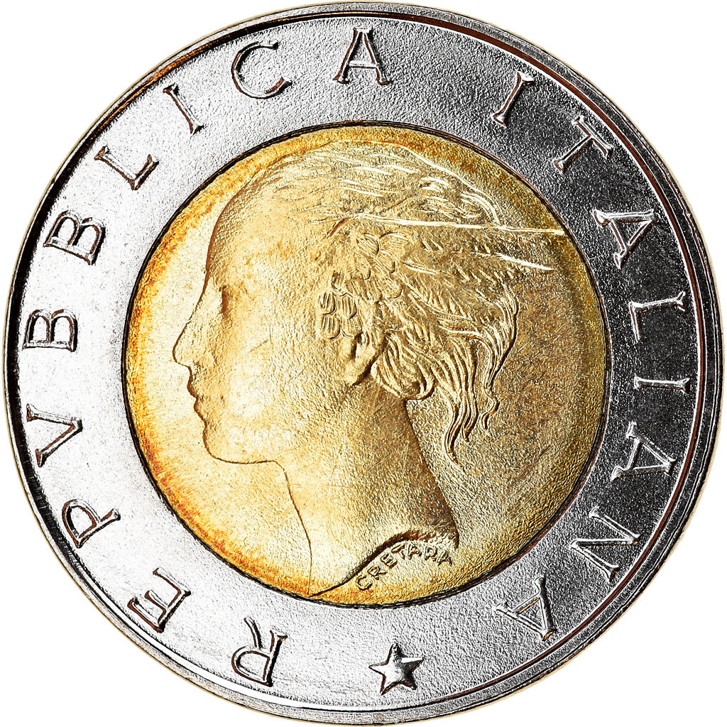 Coin, Italy, 500 Lire, 1997, Rome, AU(55-58), Bi-Metallic, KM:187