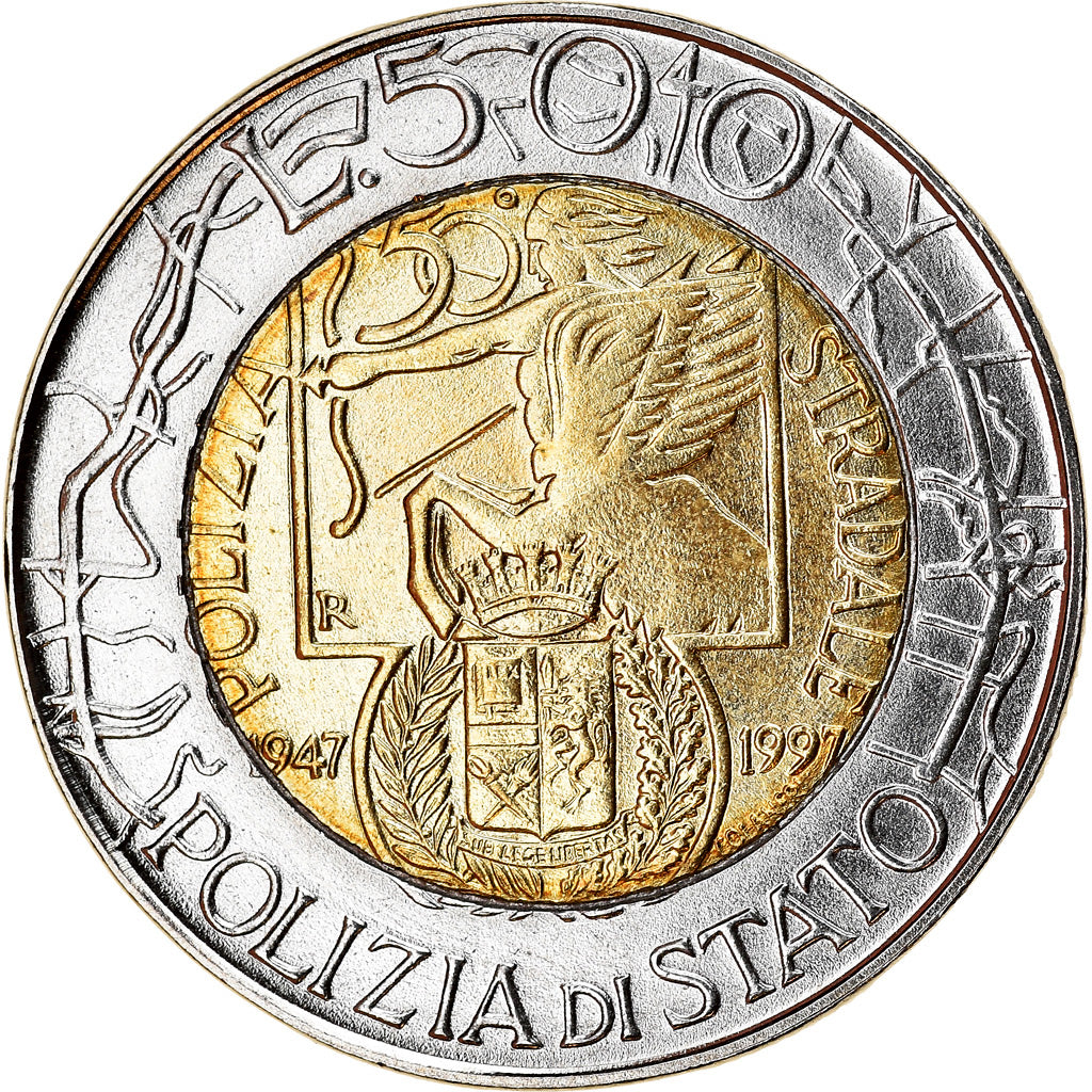 Coin, Italy, 500 Lire, 1997, Rome, AU(55-58), Bi-Metallic, KM:187