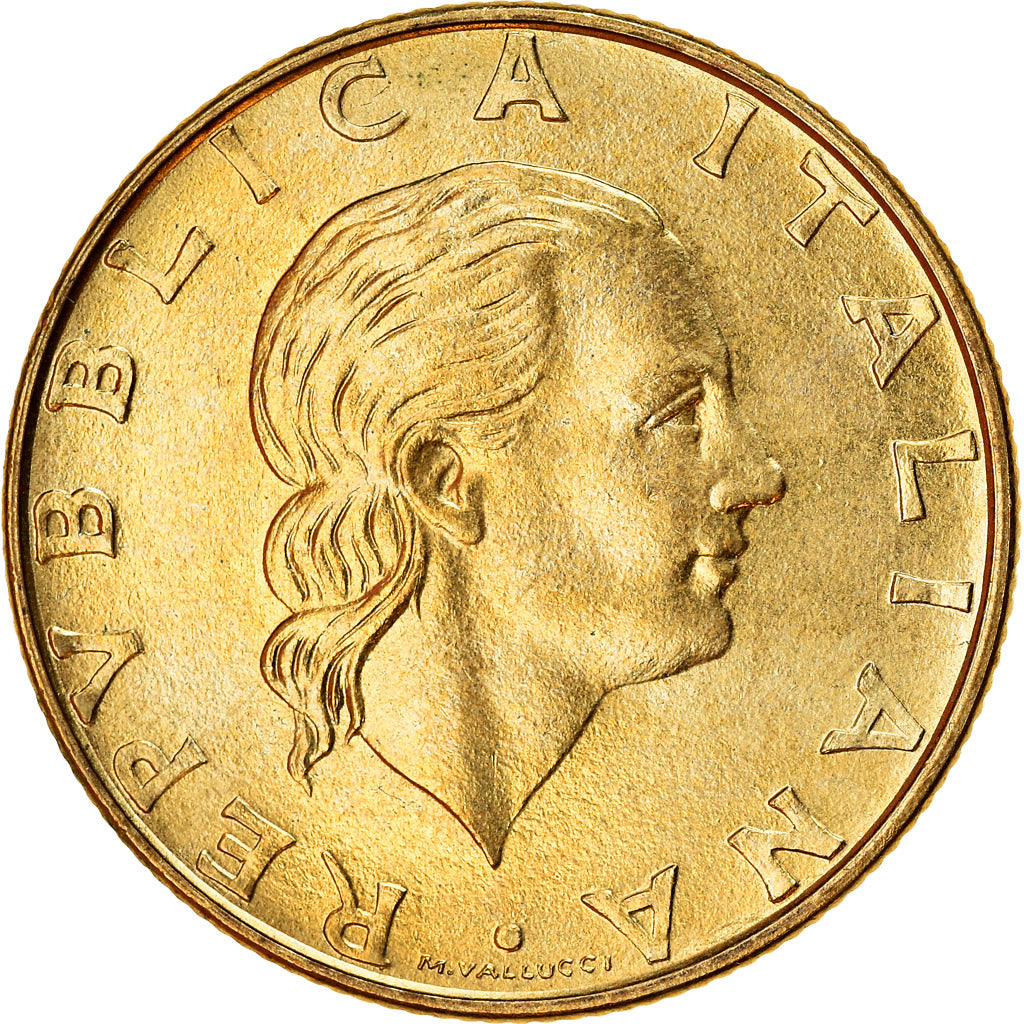 Coin, Italy, 200 Lire, 1985, Rome, AU(50-53), Aluminum-Bronze, KM:105