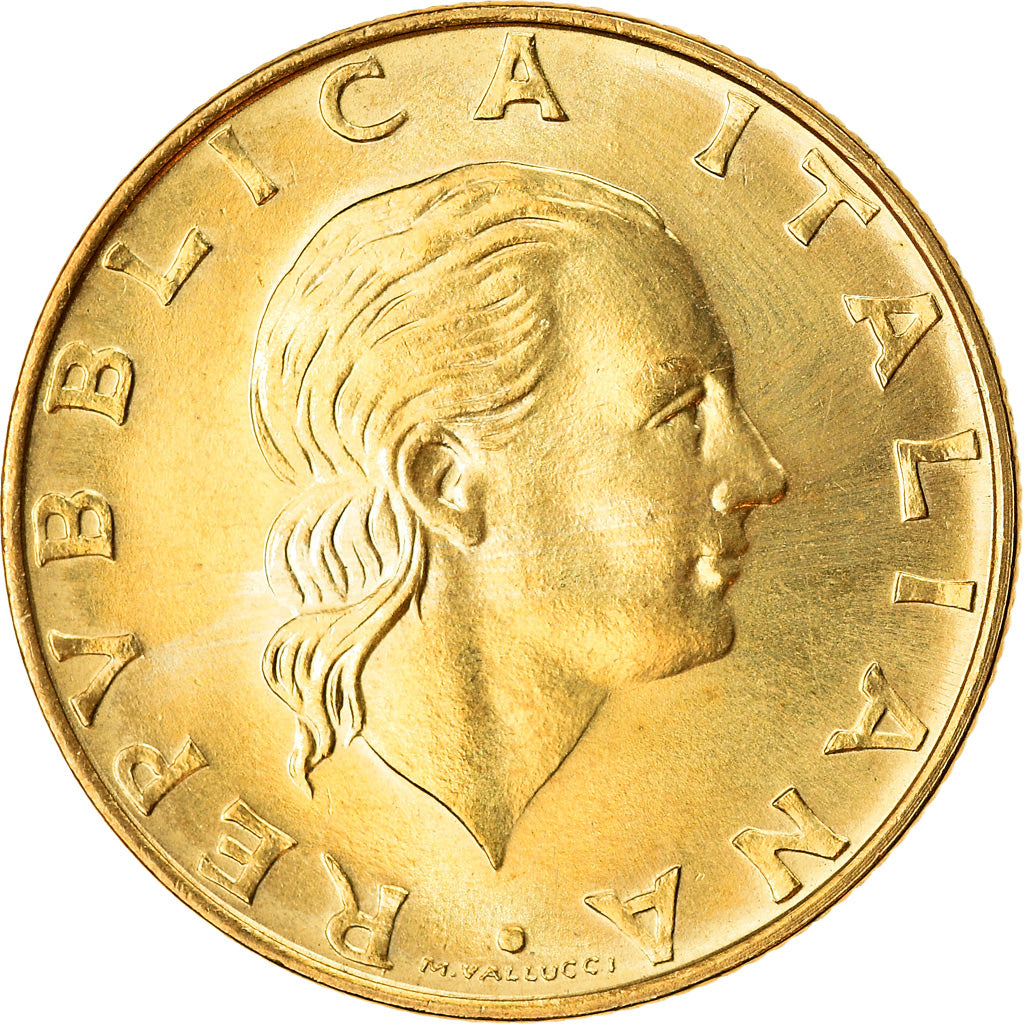 Coin, Italy, 200 Lire, 1987, Rome, MS(63), Aluminum-Bronze, KM:105