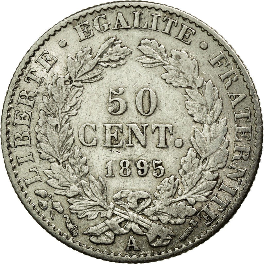 Coin, France, Cérès, 50 Centimes, 1895, Paris, AU(50-53), Silver, KM:834.1