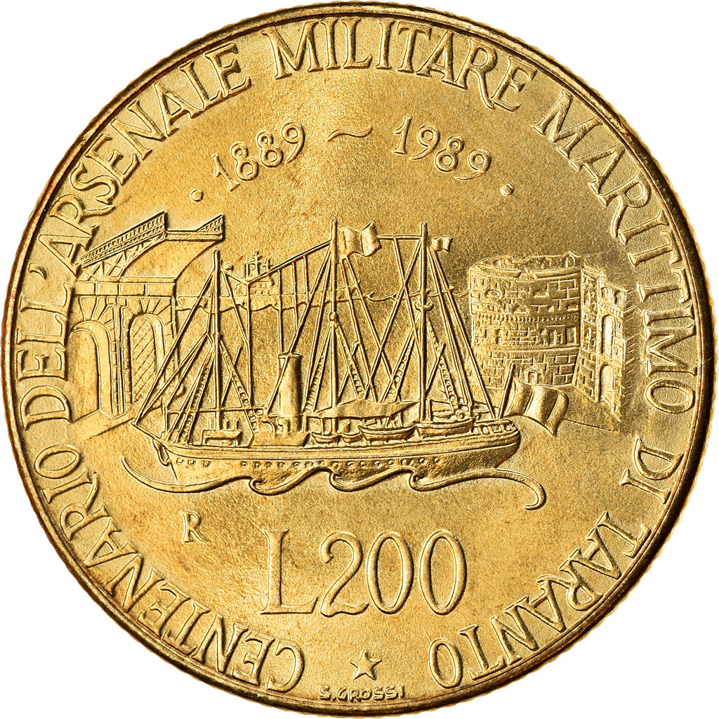 Münze, Italien, 200 Lire, 1989, Rome, VZ, Aluminum-Bronze, KM:130