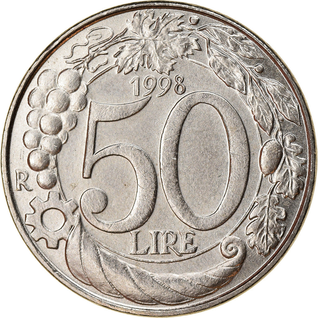 Münze, Italien, 50 Lire, 1998, Rome, SS+, Copper-nickel, KM:183