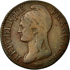Munten, Frankrijk, Dupré, 5 Centimes, 1795, Paris, FR+, Bronze, KM:635.1