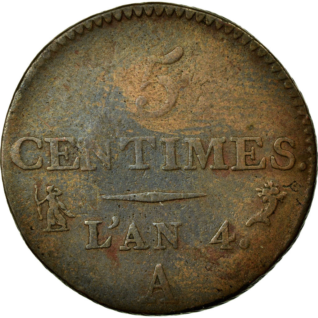 Coin, France, Dupré, 5 Centimes, 1795, Paris, VF(30-35), Bronze, KM:635.1