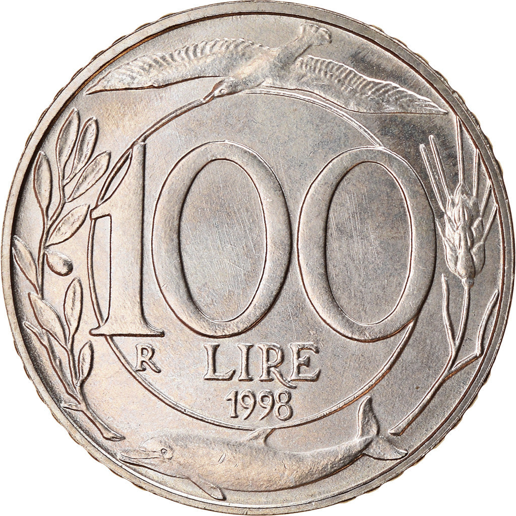 Coin, Italy, 100 Lire, 1998, Rome, MS(63), Copper-nickel, KM:159