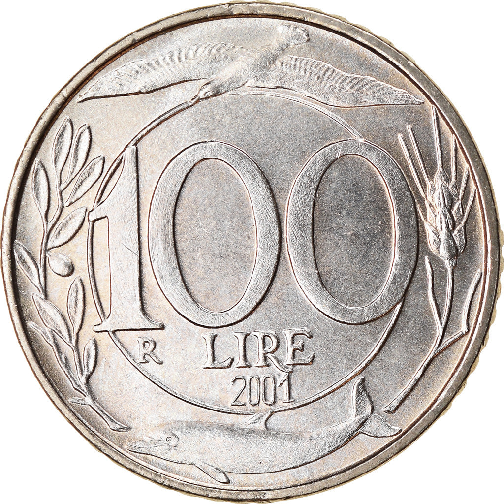 Coin, Italy, 100 Lire, 2001, Rome, MS(63), Copper-nickel, KM:159