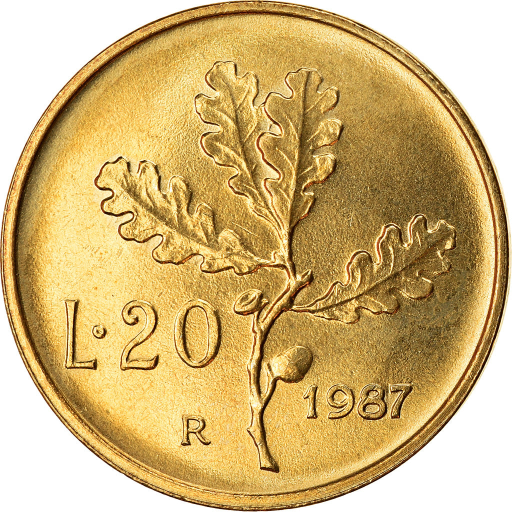 Monnaie, Italie, 20 Lire, 1987, Rome, TTB+, Aluminum-Bronze, KM:97.2