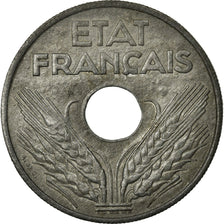 Moneda, Francia, État français, 20 Centimes, 1944, Paris, MBC+, Cinc
