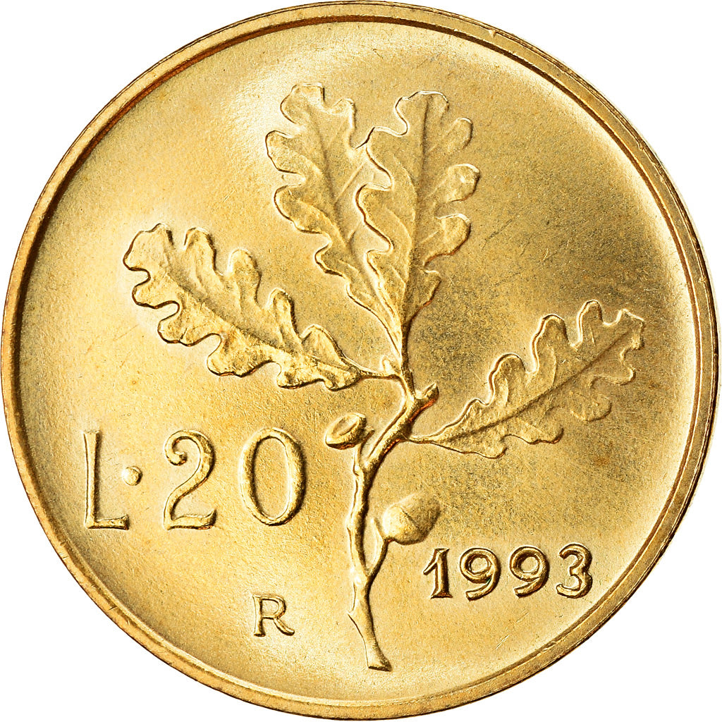 Monnaie, Italie, 20 Lire, 1993, Rome, SUP, Aluminum-Bronze, KM:97.2