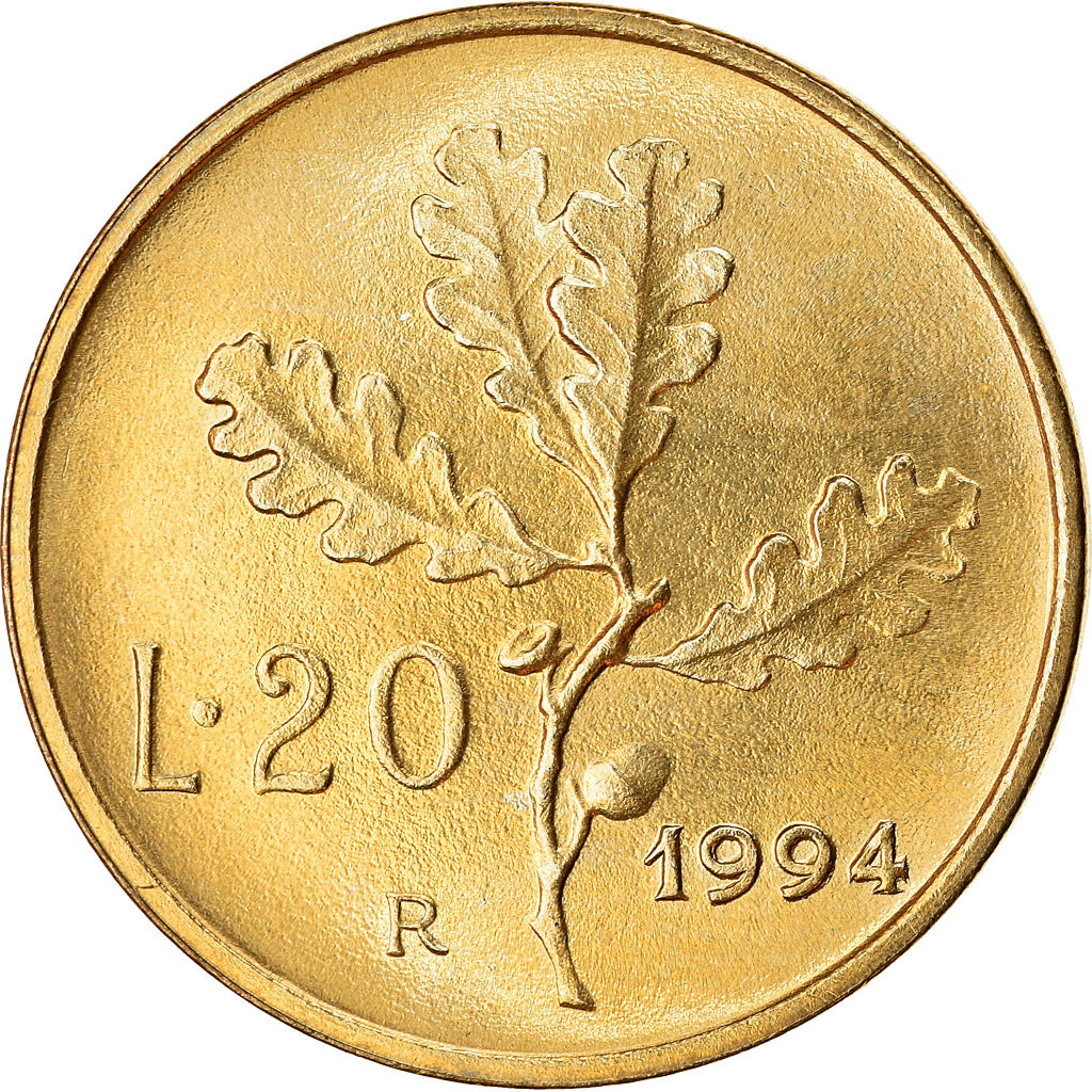 Monnaie, Italie, 20 Lire, 1994, Rome, TTB+, Aluminum-Bronze, KM:97.2