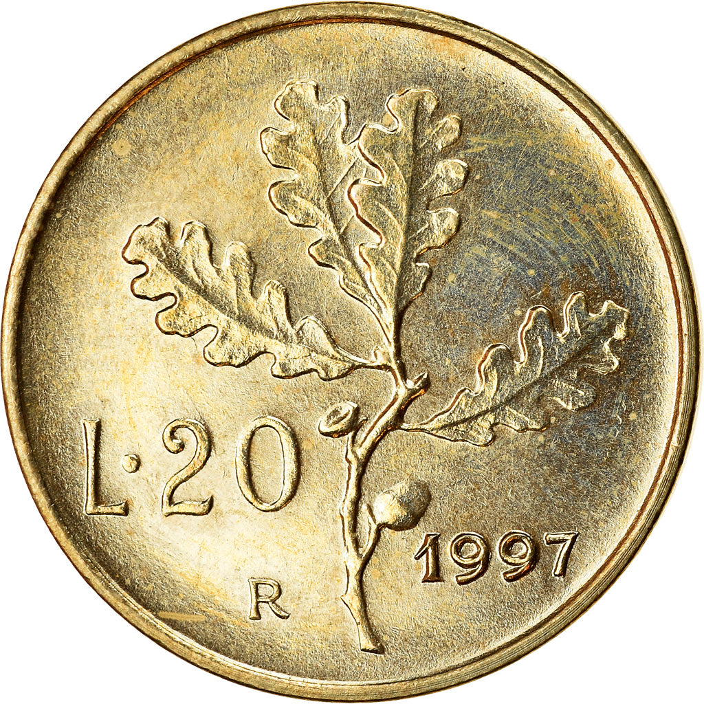 Münze, Italien, 20 Lire, 1997, Rome, SS, Aluminum-Bronze, KM:97.2