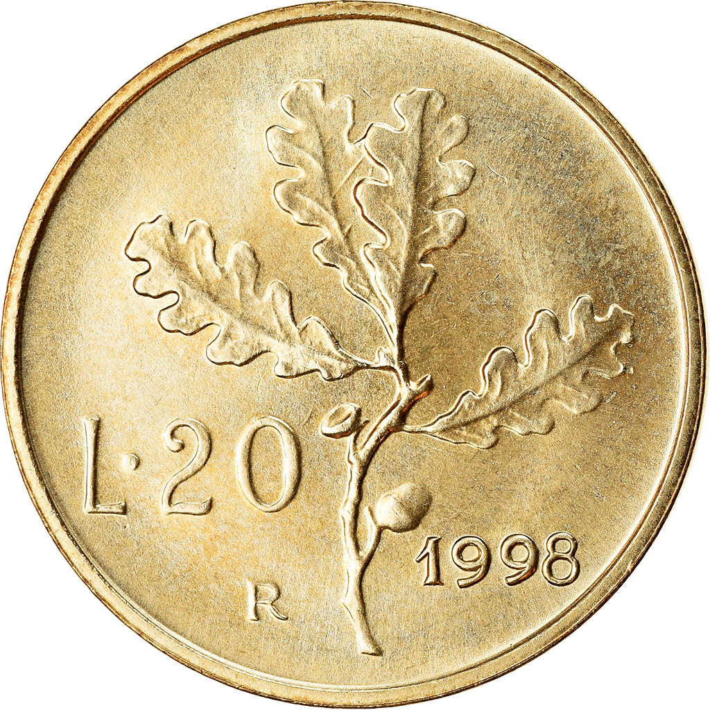 Munten, Italië, 20 Lire, 1998, Rome, PR, Aluminum-Bronze, KM:97.2