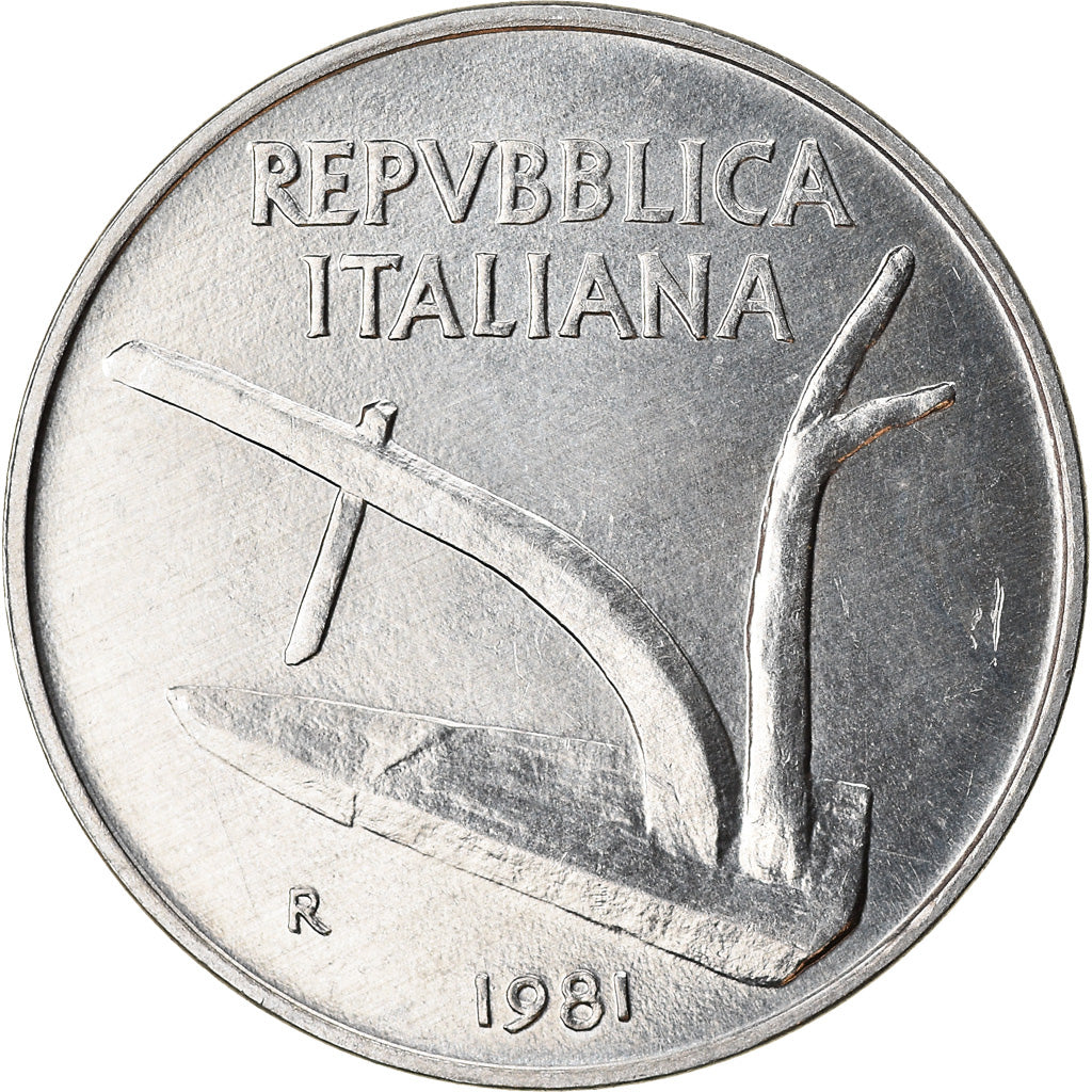 Moneda, Italia, 10 Lire, 1981, Rome, MBC+, Aluminio, KM:93