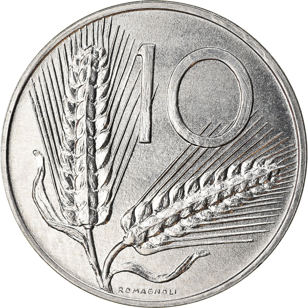 Coin, Italy, 10 Lire, 1982, Rome, AU(55-58), Aluminum, KM:93