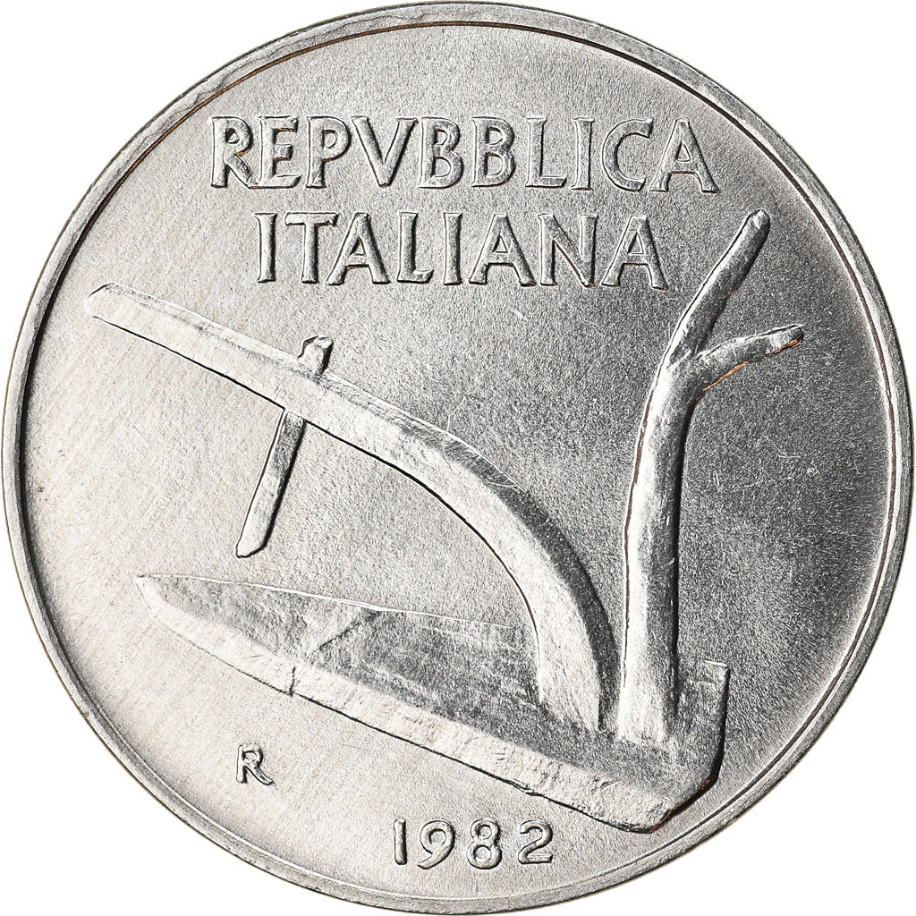 Moneda, Italia, 10 Lire, 1982, Rome, SC, Aluminio, KM:93