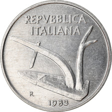 Coin, Italy, 10 Lire, 1983, Rome, AU(50-53), Aluminum, KM:93