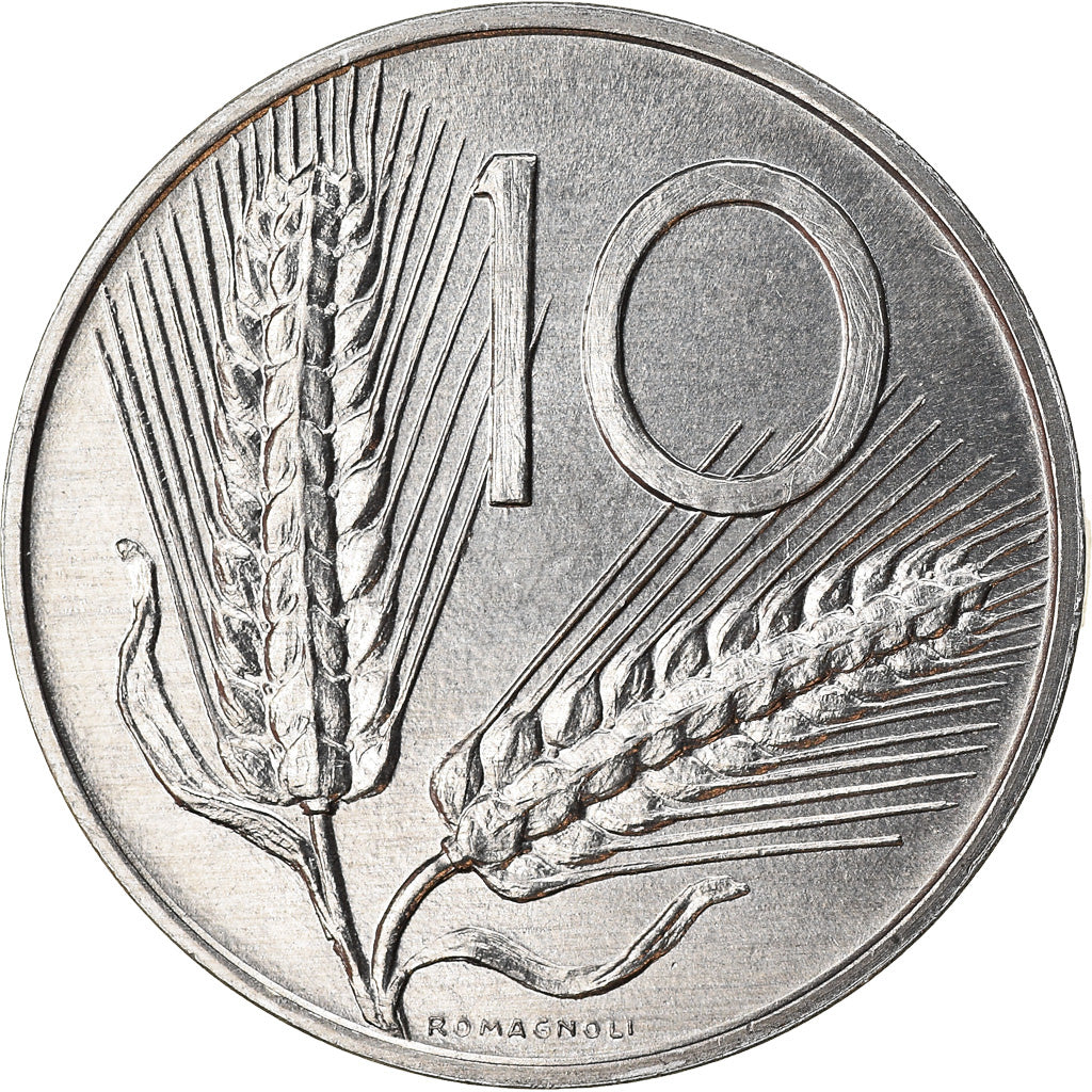 Coin, Italy, 10 Lire, 1983, Rome, AU(50-53), Aluminum, KM:93