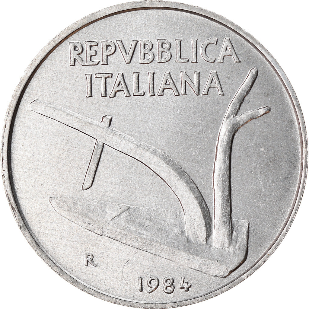 Coin, Italy, 10 Lire, 1984, Rome, EF(40-45), Aluminum, KM:93