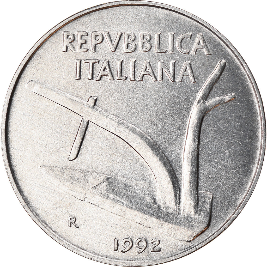 Moneta, Włochy, 10 Lire, 1992, Rome, EF(40-45), Aluminium, KM:93