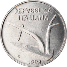 Coin, Italy, 10 Lire, 1993, Rome, AU(55-58), Aluminum, KM:93
