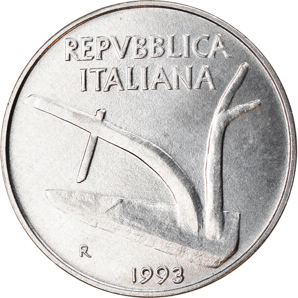 Munten, Italië, 10 Lire, 1993, Rome, ZF+, Aluminium, KM:93