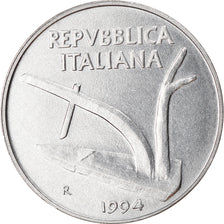 Coin, Italy, 10 Lire, 1994, Rome, VF(30-35), Aluminum, KM:93