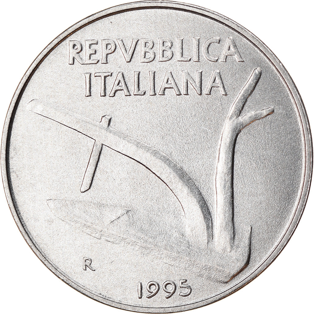 Coin, Italy, 10 Lire, 1995, Rome, EF(40-45), Aluminum, KM:93