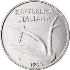 Coin, Italy, 10 Lire, 1995, Rome, EF(40-45), Aluminum, KM:93
