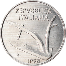 Coin, Italy, 10 Lire, 1998, Rome, AU(55-58), Aluminum, KM:93