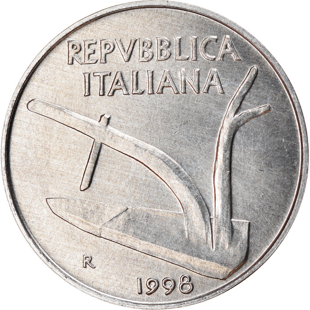 Moneta, Włochy, 10 Lire, 1998, Rome, AU(50-53), Aluminium, KM:93