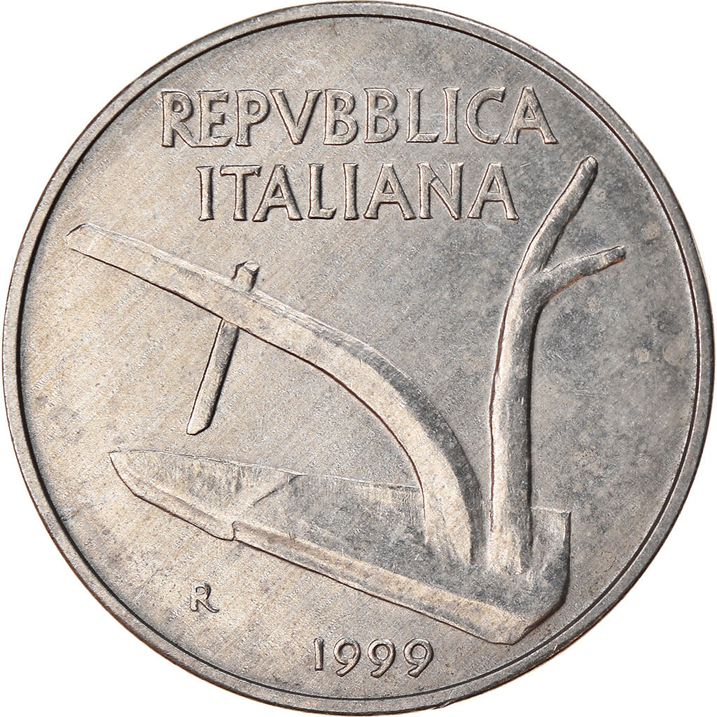Coin, Italy, 10 Lire, 1999, Rome, EF(40-45), Aluminum, KM:93