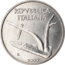 Coin, Italy, 10 Lire, 2000, Rome, AU(50-53), Aluminum, KM:93