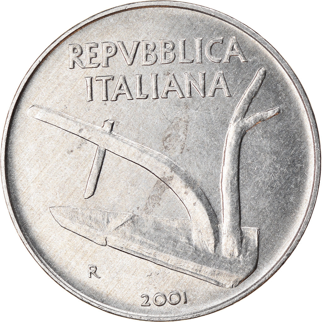 Coin, Italy, 10 Lire, 2001, Rome, EF(40-45), Aluminum, KM:93