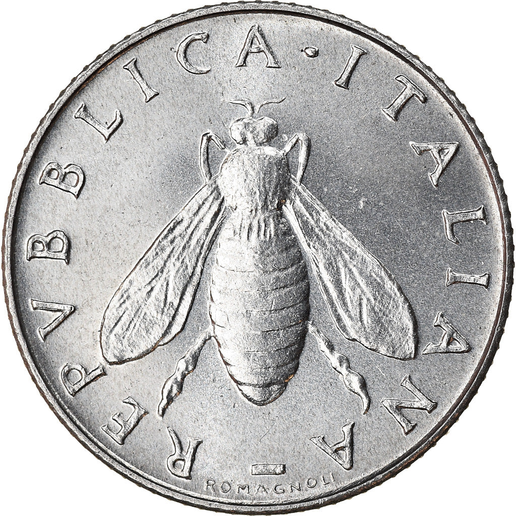 Coin, Italy, 2 Lire, 1968, Rome, AU(50-53), Aluminum, KM:94