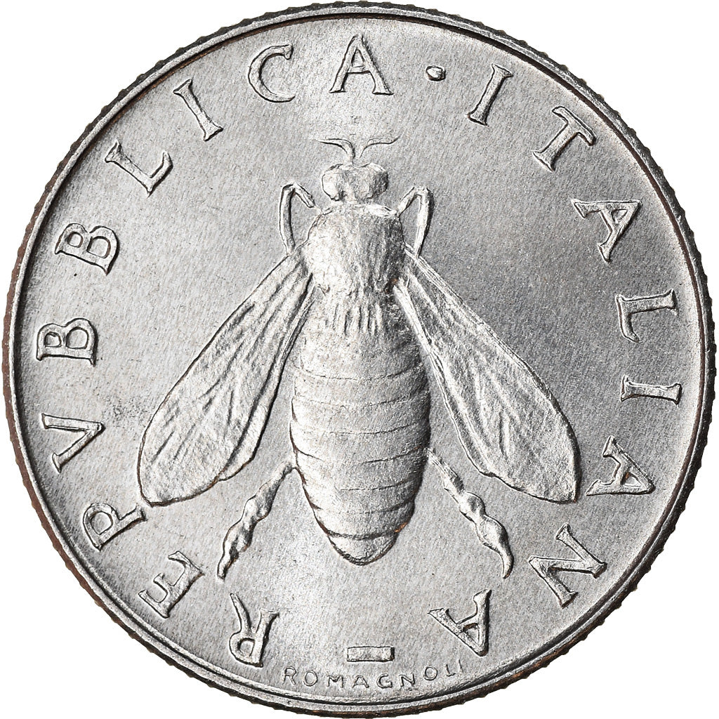 Coin, Italy, 2 Lire, 1968, Rome, AU(55-58), Aluminum, KM:94