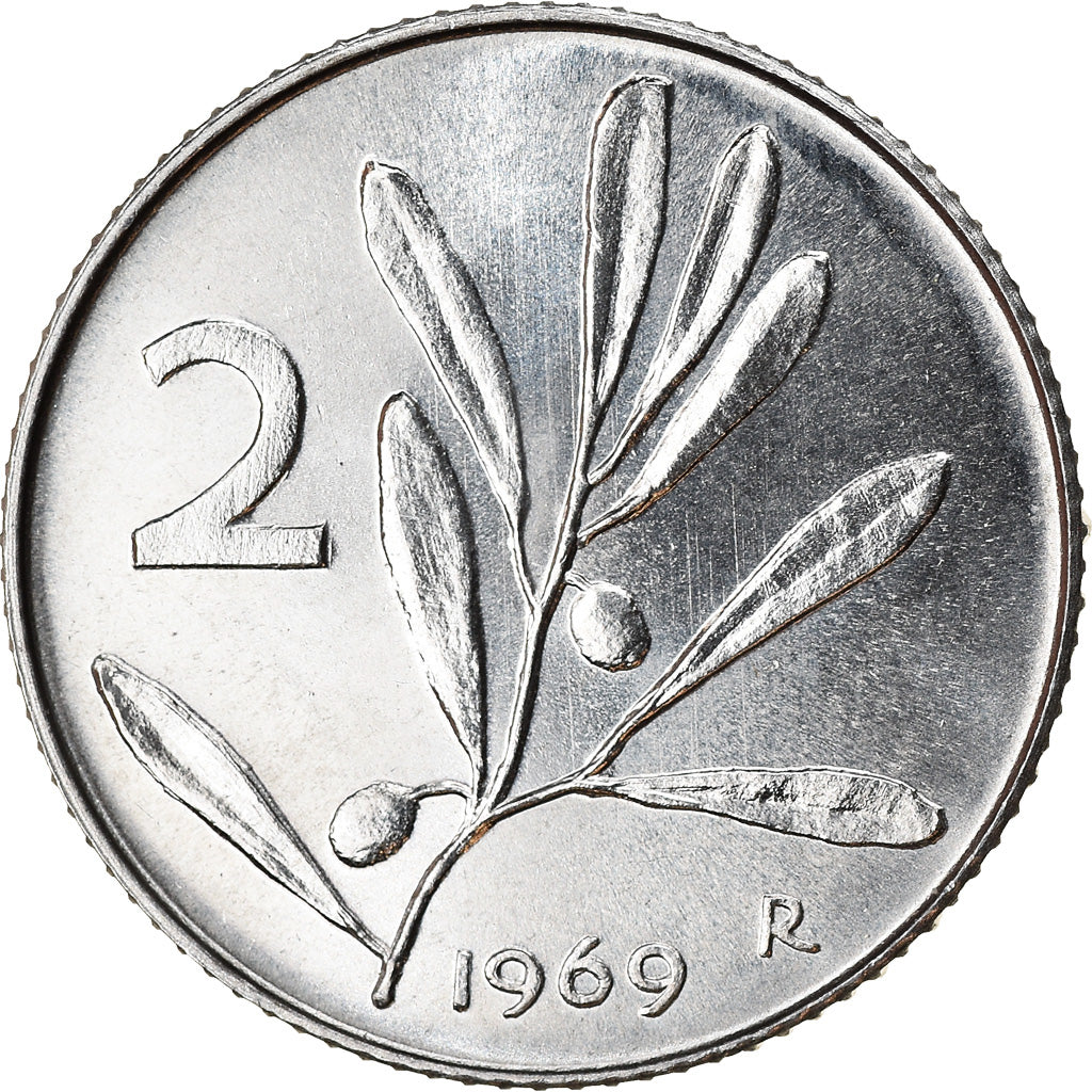 Monnaie, Italie, 2 Lire, 1969, Rome, SUP, Aluminium, KM:94