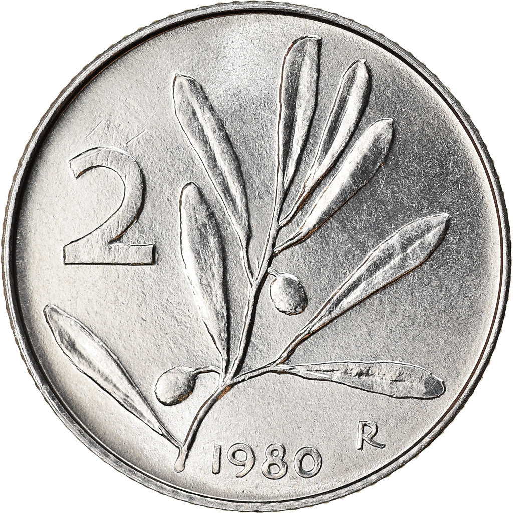 Monnaie, Italie, 2 Lire, 1980, Rome, TTB+, Aluminium, KM:94