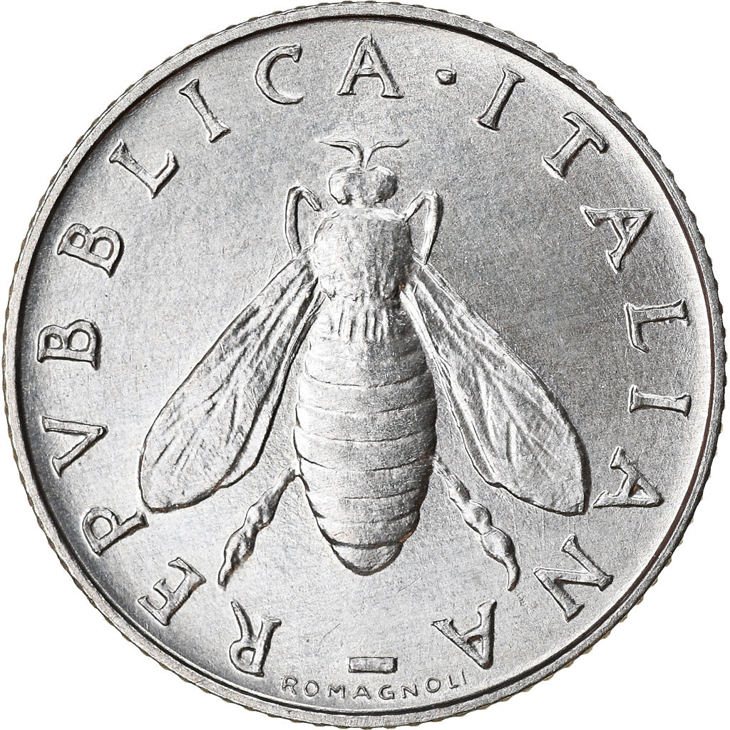 Coin, Italy, 2 Lire, 1981, Rome, AU(50-53), Aluminum, KM:94