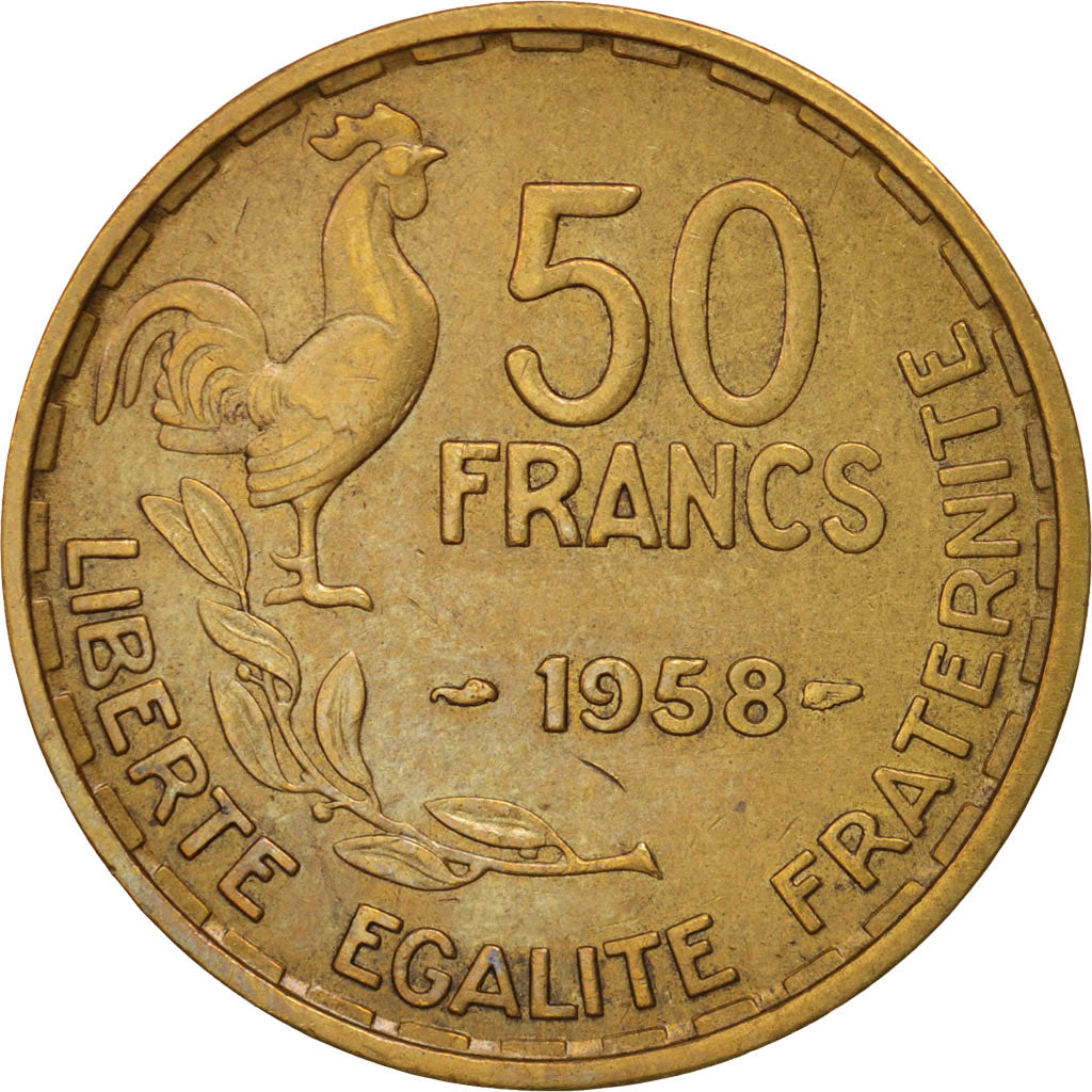 France, Guiraud, 50 Francs, 1958, Paris, AU(50-53), KM:918.1, Gadoury 880