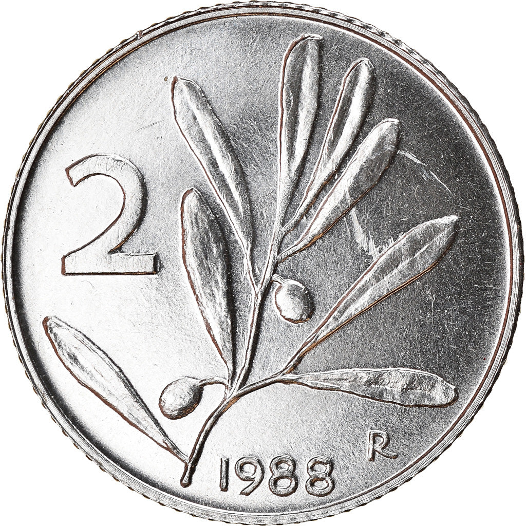 Monnaie, Italie, 2 Lire, 1988, Rome, SUP, Aluminium, KM:94