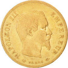 Francia, Napoleon III, Napoléon III, 10 Francs, 1855, Strasbourg, MB+, Oro,...