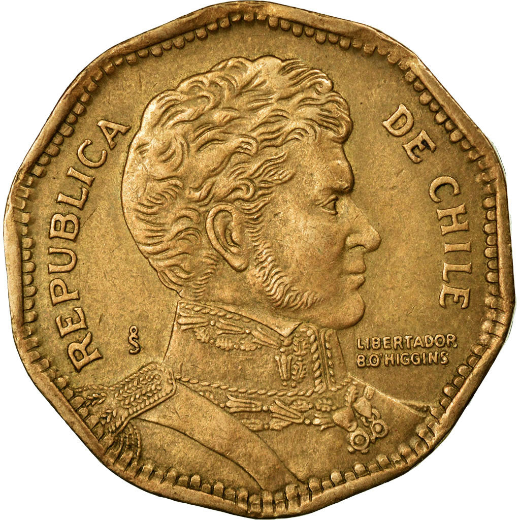 Münze, Chile, 50 Pesos, 1988, SS, Aluminum-Bronze, KM:219.2